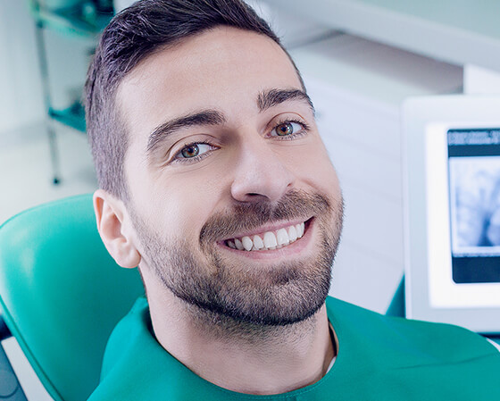 man at the dentist