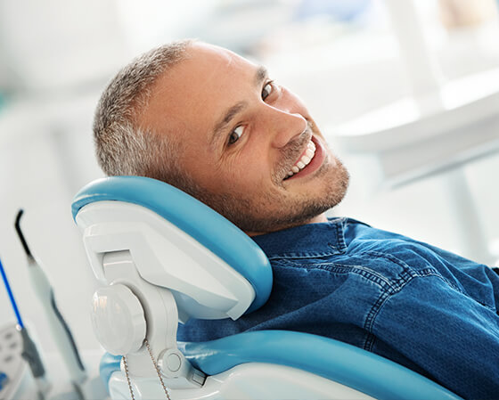 man at the dentist