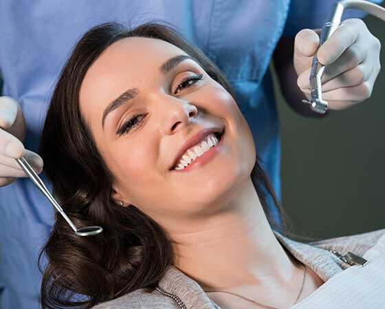 woman in dental chair