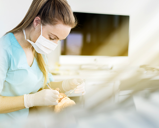 dentist working on patient